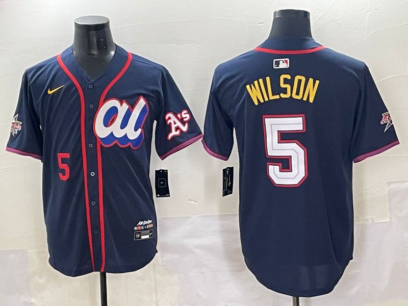 Men 2025 Oakland Athletics #5 Wilson Drak Blue All star Nike MLB Jersey style 2